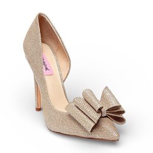 Betsy Johnson Prince d’Orsay Gold Glitter Pump Size 9